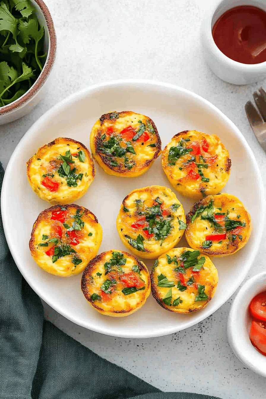 Cottage Cheese Egg Bites slice on plate showing perfect texture and swirl pattern