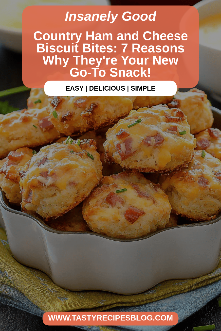 Country Ham Cheese Biscuit Bites final dish beautifully presented and ready to serve