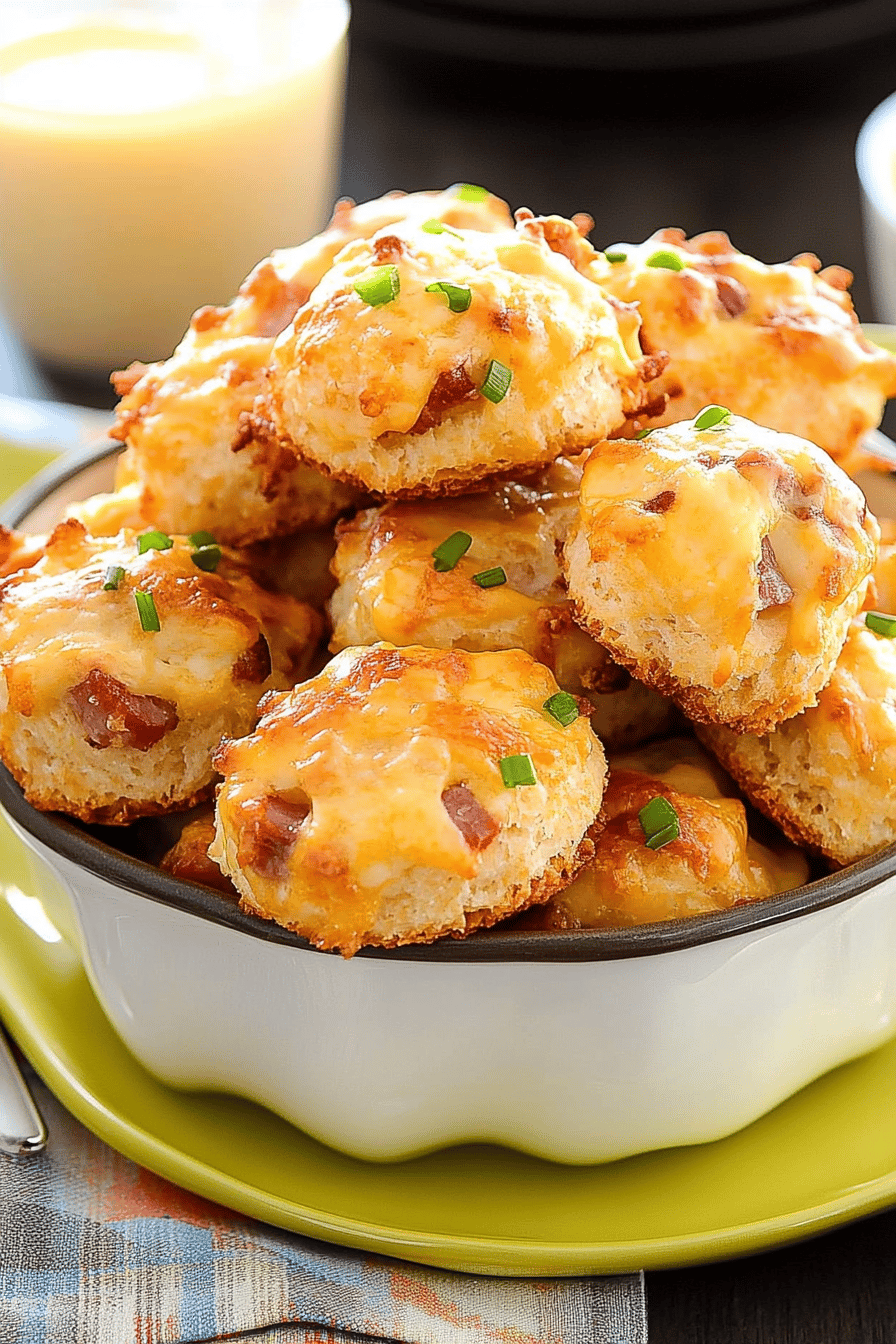 Country Ham Cheese Biscuit Bites slice on plate showing perfect texture and swirl pattern