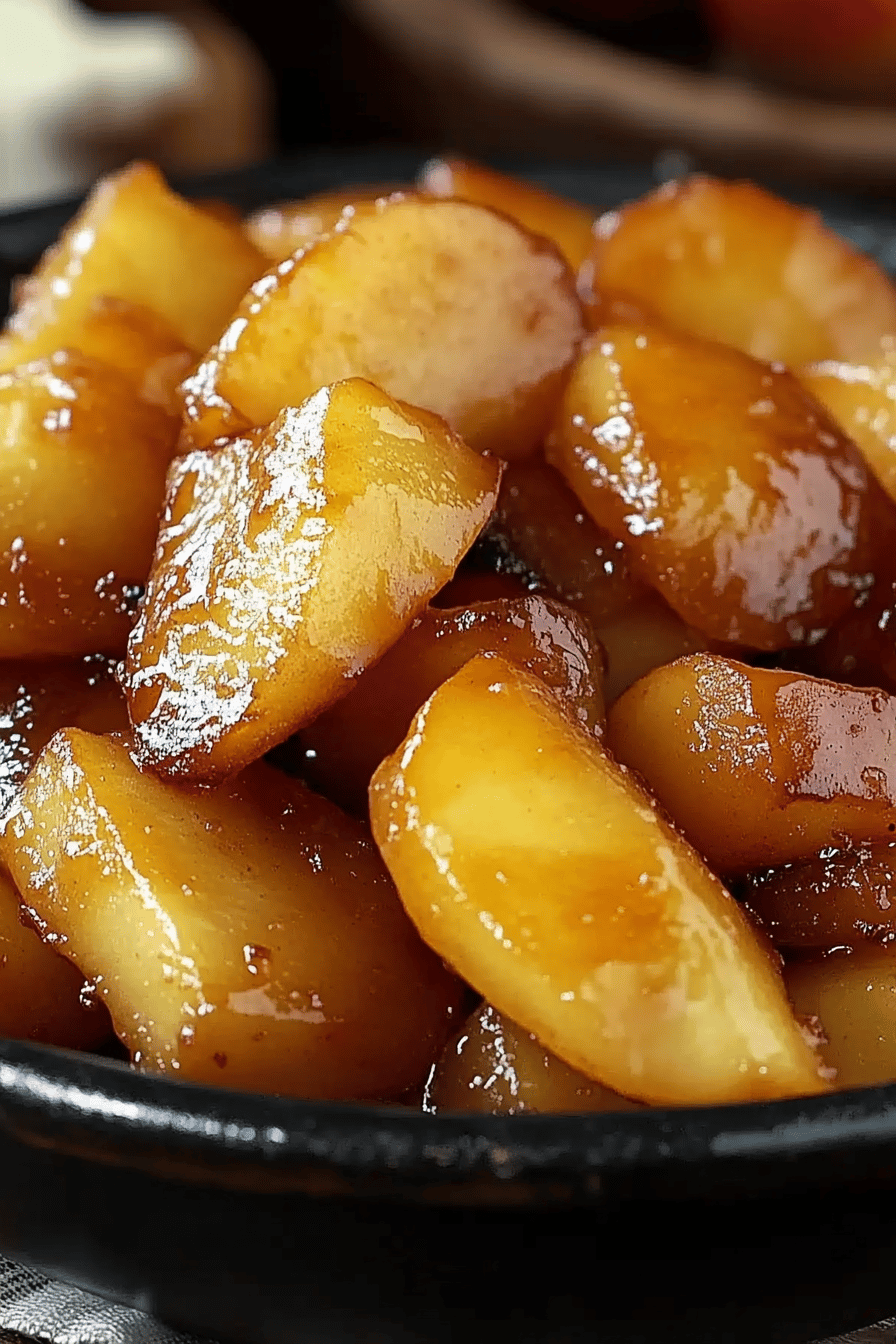 Cracker Barrel Fried Apples slice on plate showing perfect texture and swirl pattern