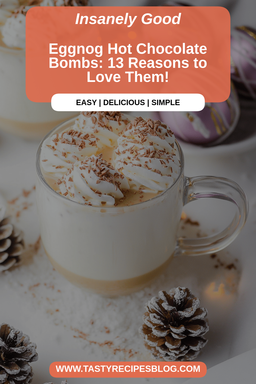 Eggnog hot chocolate bombs final dish beautifully presented and ready to serve