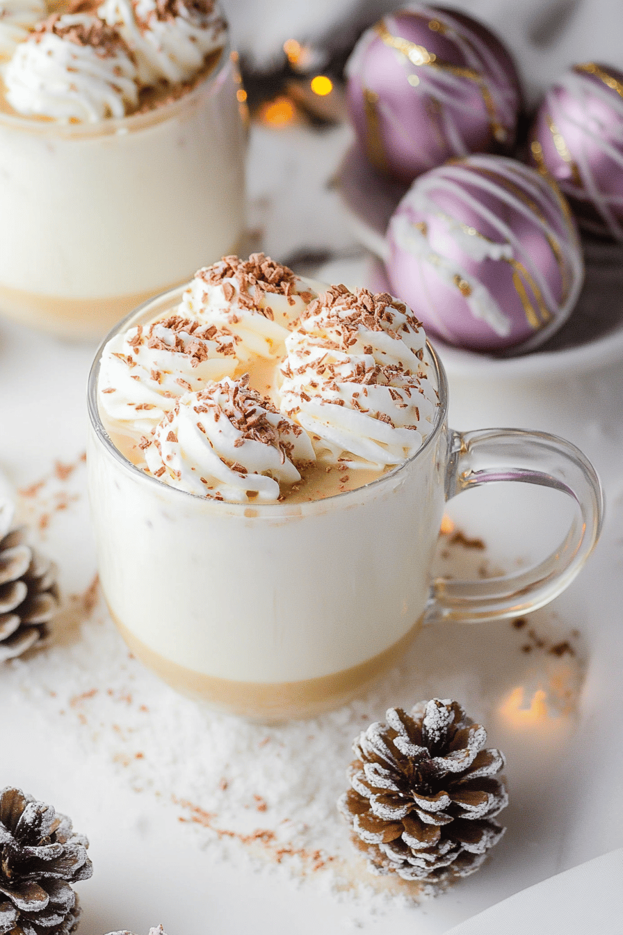 Eggnog hot chocolate bombs ingredients organized and measured on kitchen counter