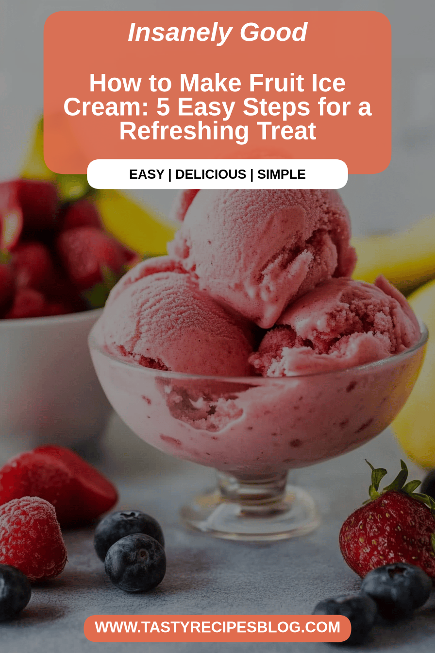 Fruit Ice Cream Recipe final dish beautifully presented and ready to serve