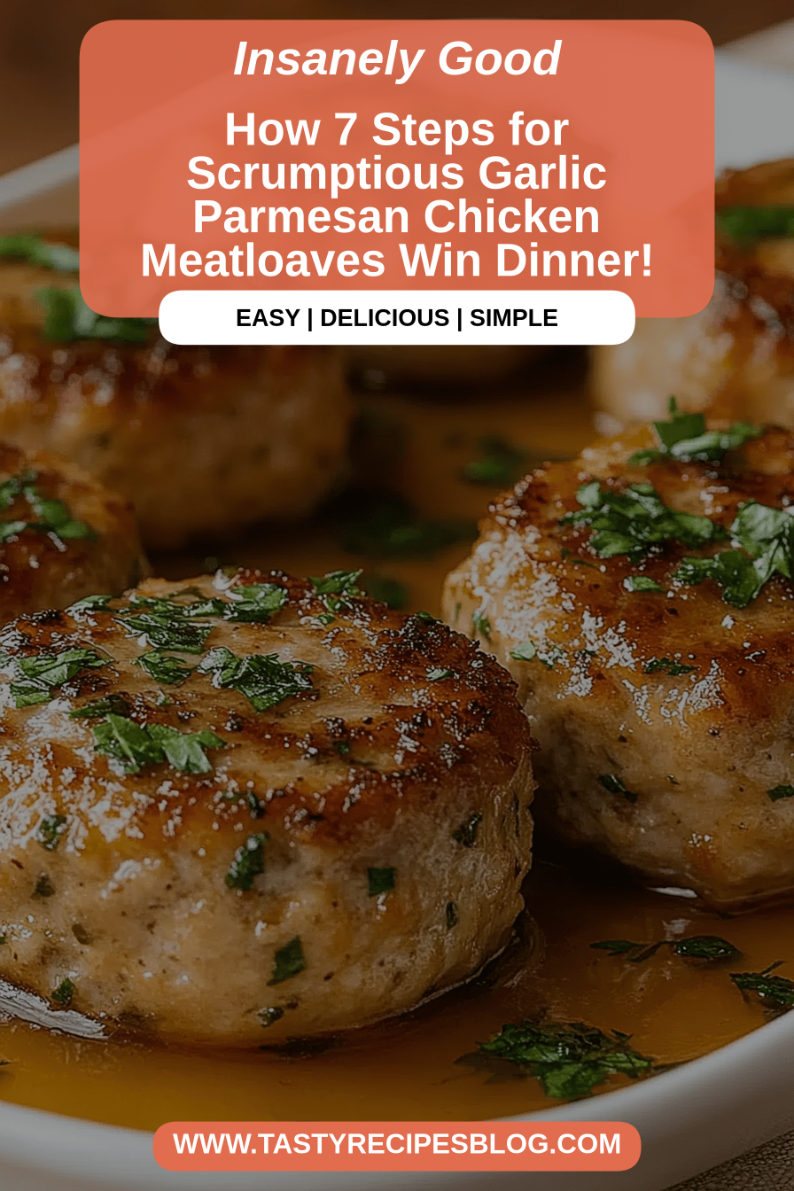 Garlic Parmesan Chicken Meatloaves final dish beautifully presented and ready to serve