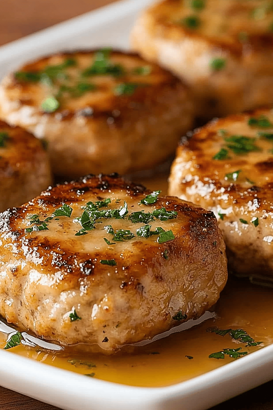 Garlic Parmesan Chicken Meatloaves slice on plate showing perfect texture and swirl pattern