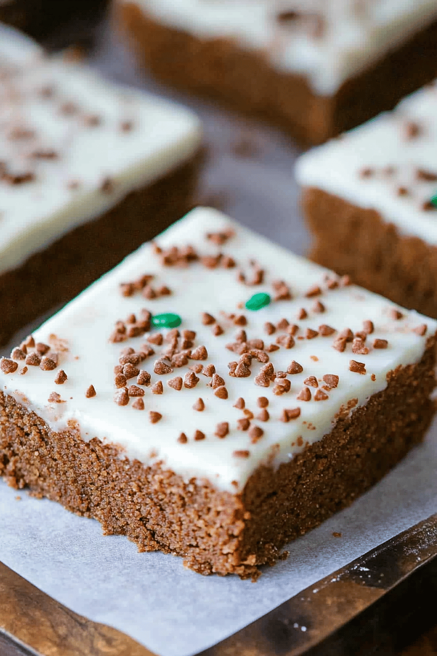 Gingerbread bars slice on plate showing perfect texture and swirl pattern
