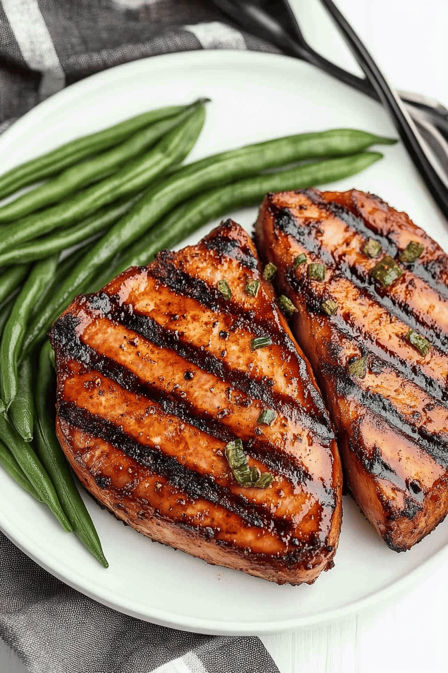 Grilled Ham Steak Recipe ingredients organized and measured on kitchen counter
