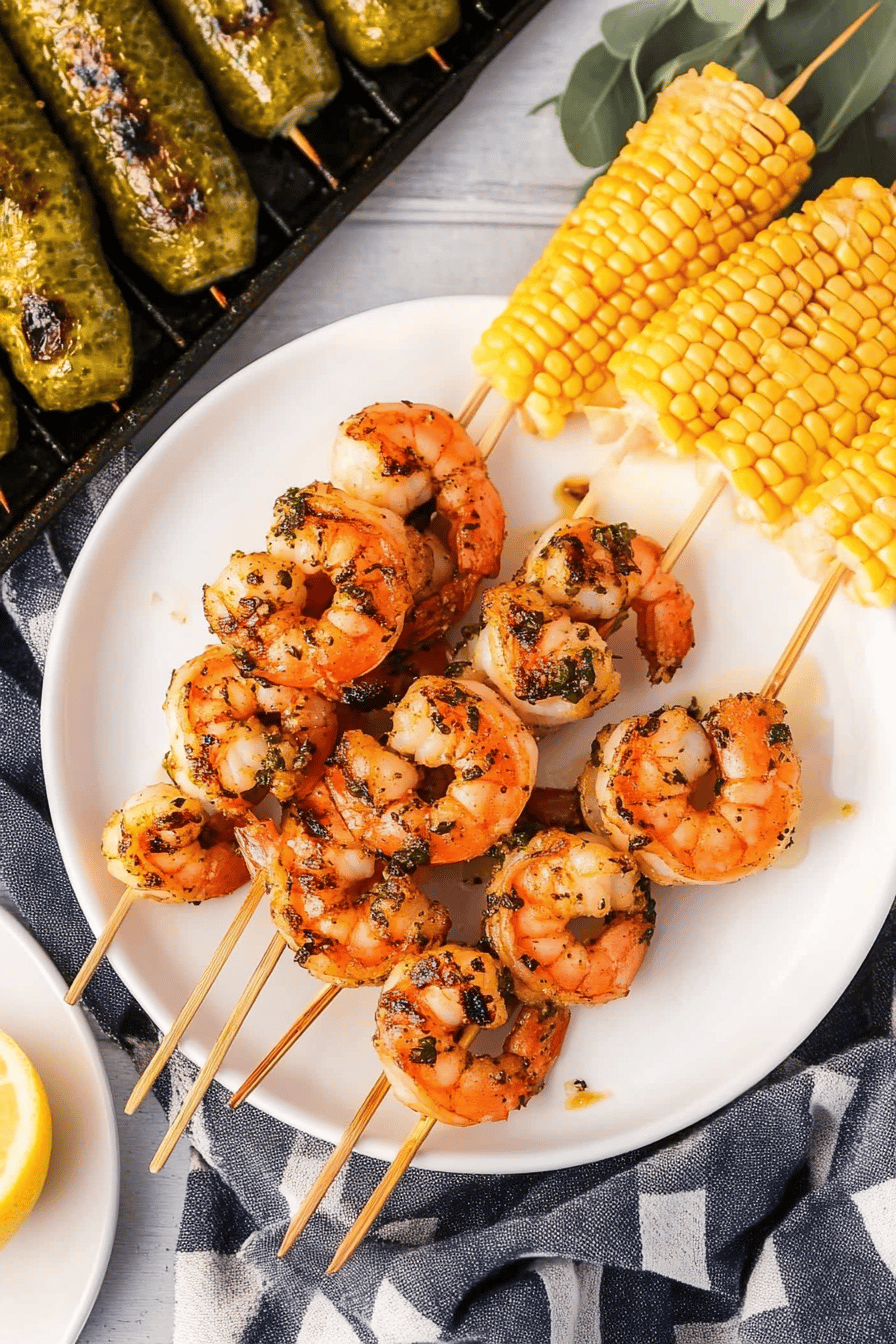 Grilled Shrimp Recipes slice on plate showing perfect texture and swirl pattern