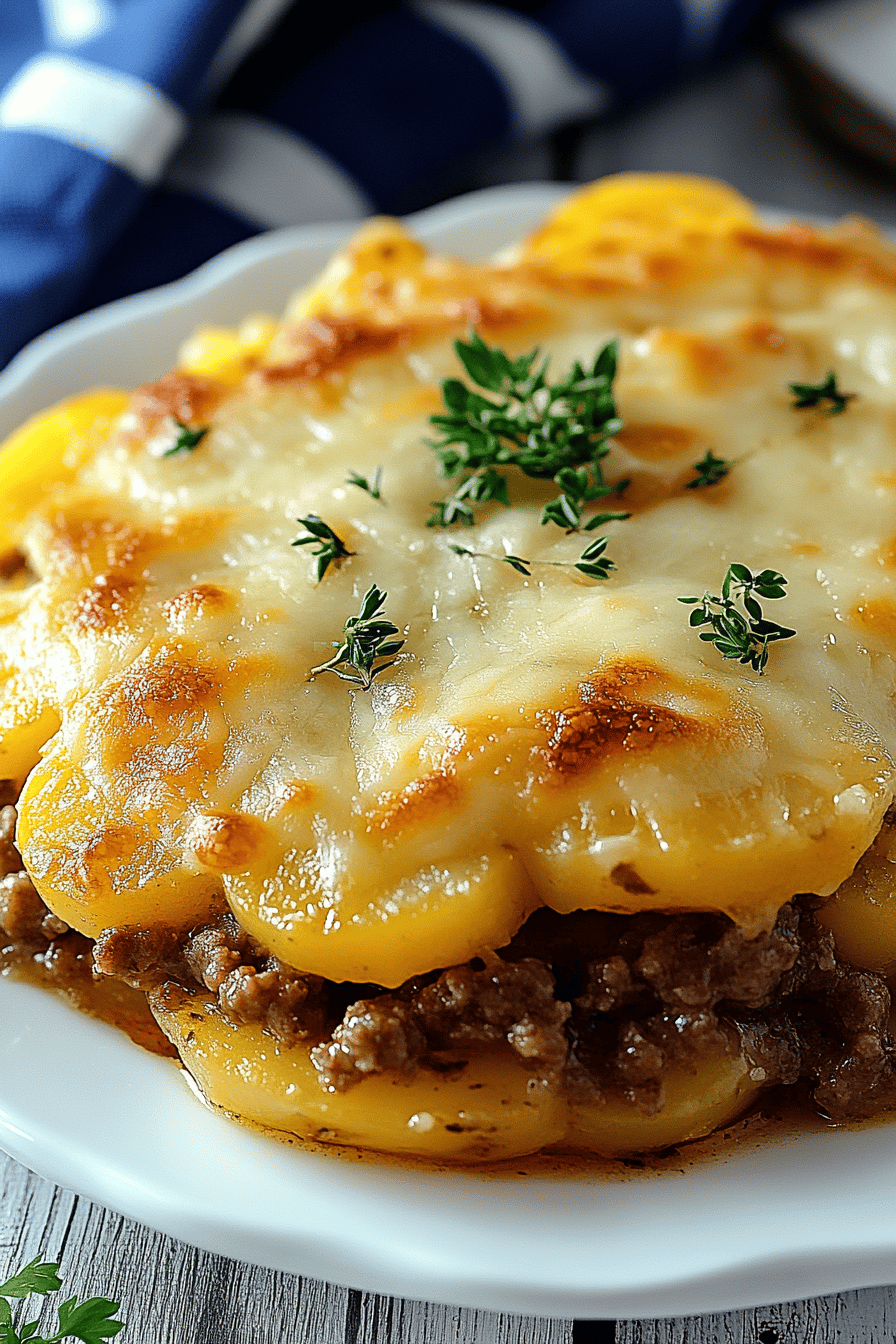 Hamburger potato casserole ingredients organized and measured on kitchen counter