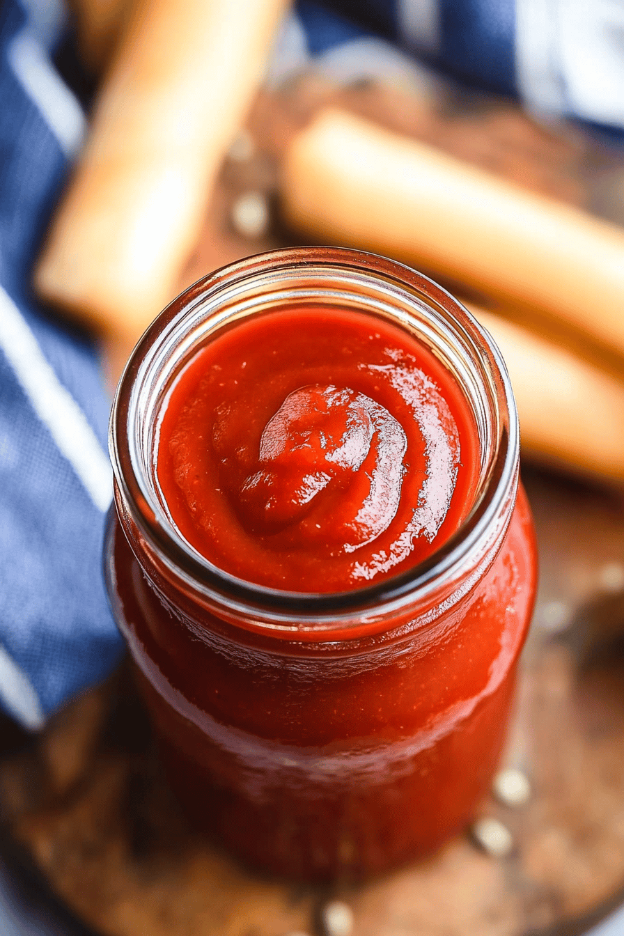 Homemade Ketchup ingredients organized and measured on kitchen counter