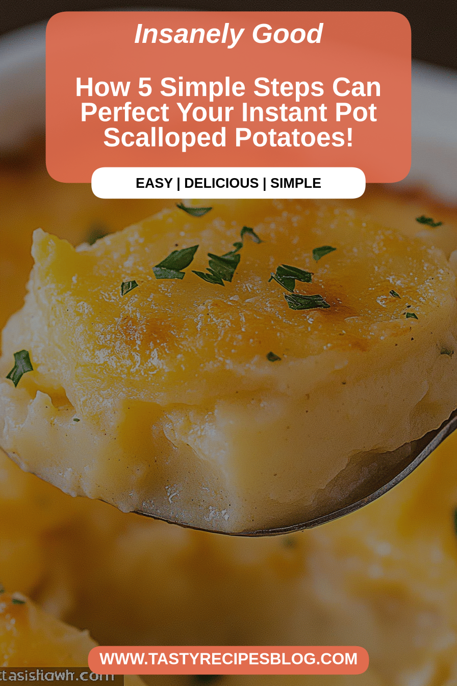 Instant Pot Scalloped Potatoes final dish beautifully presented and ready to serve