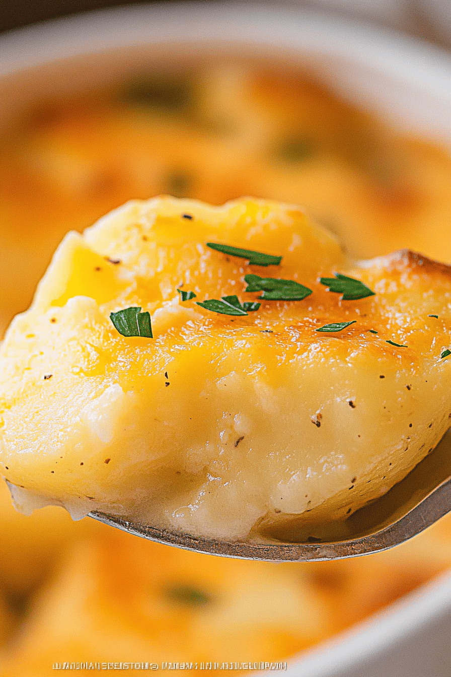 Instant Pot Scalloped Potatoes slice on plate showing perfect texture and swirl pattern
