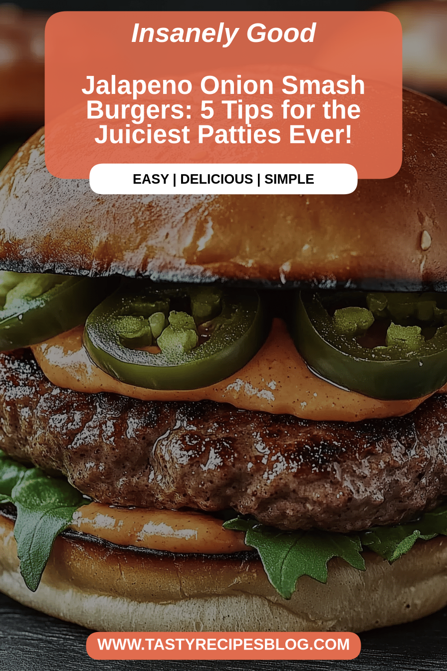 Jalapeno Onion Smash Burgers final dish beautifully presented and ready to serve