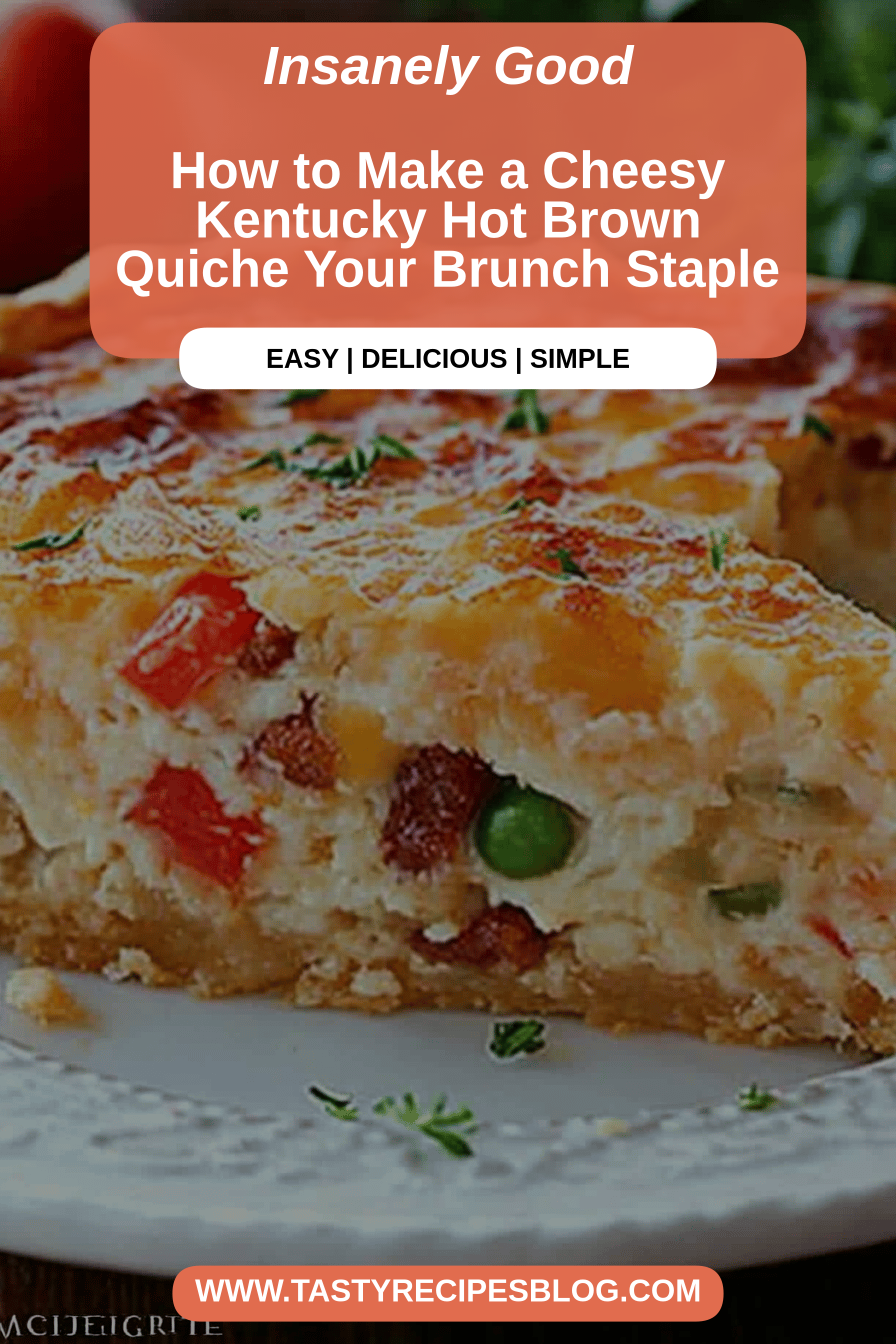Kentucky Hot Brown Quiche final dish beautifully presented and ready to serve