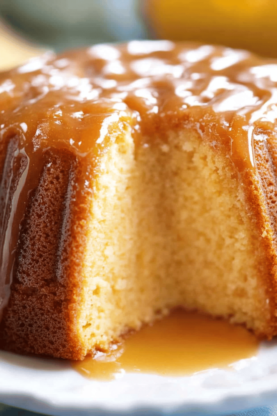 Kentucky butter cake ingredients organized and measured on kitchen counter