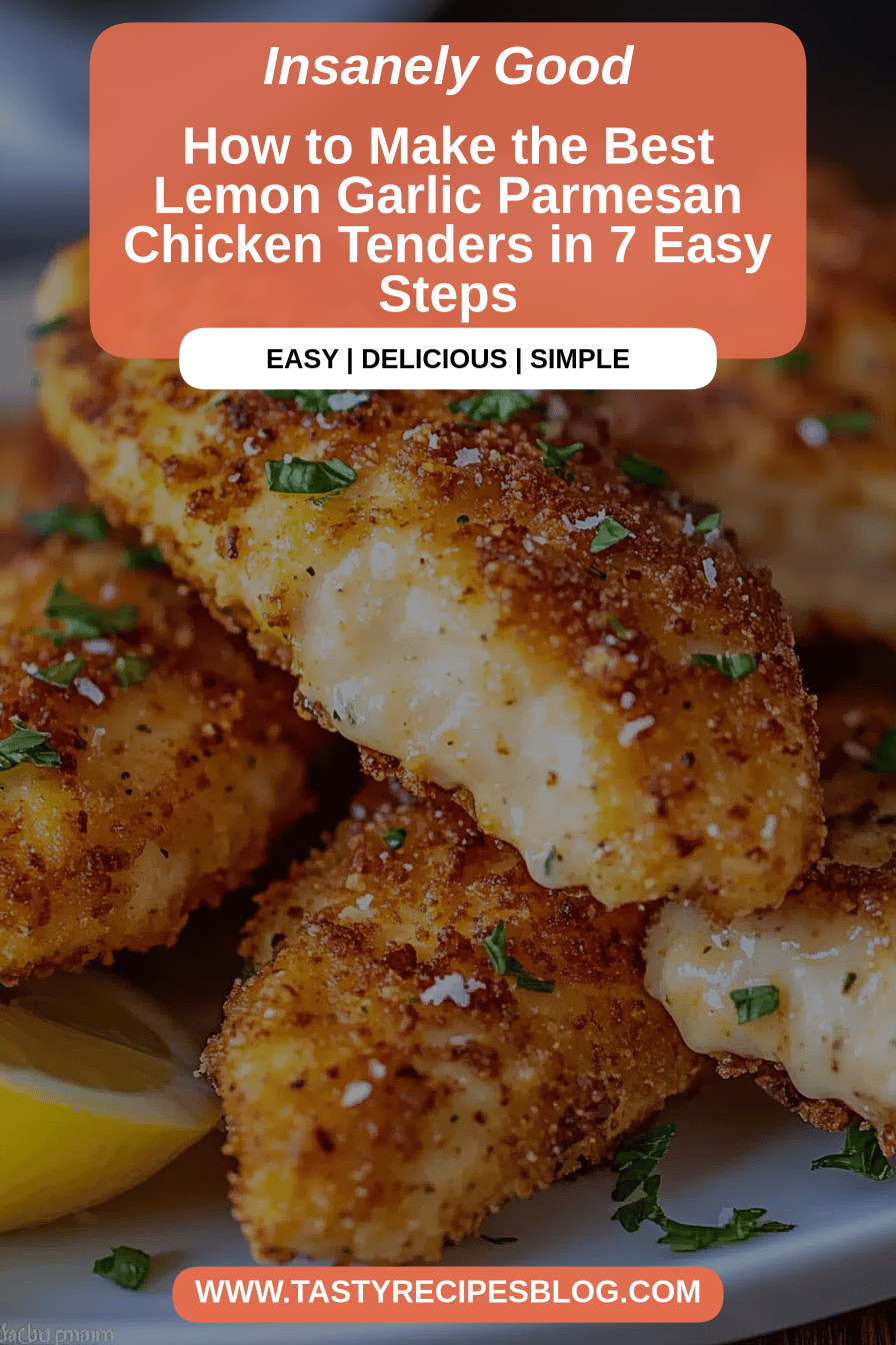 Lemon Garlic Parmesan Chicken Tenders final dish beautifully presented and ready to serve