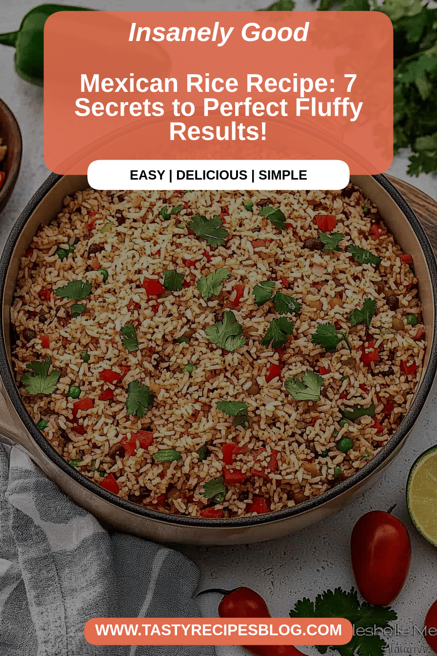 Mexican Rice Recipe final dish beautifully presented and ready to serve