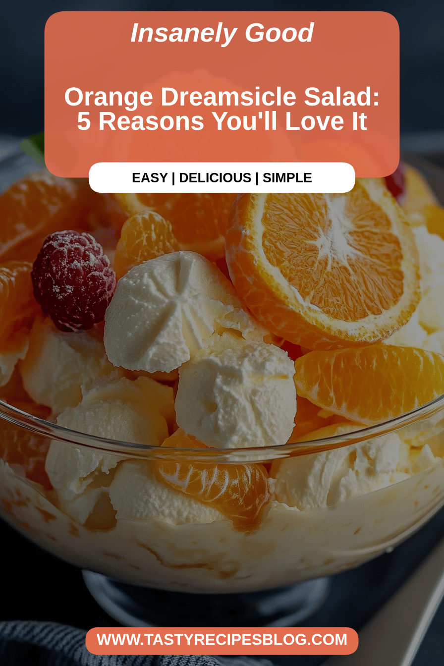 Orange Dreamsicle Salad final dish beautifully presented and ready to serve