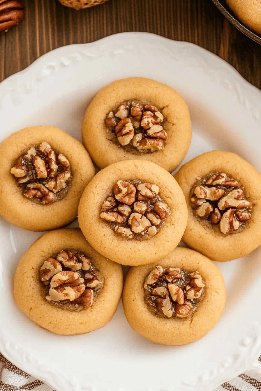 Pecan Pie Thumbprint Cookies ingredients organized and measured on kitchen counter