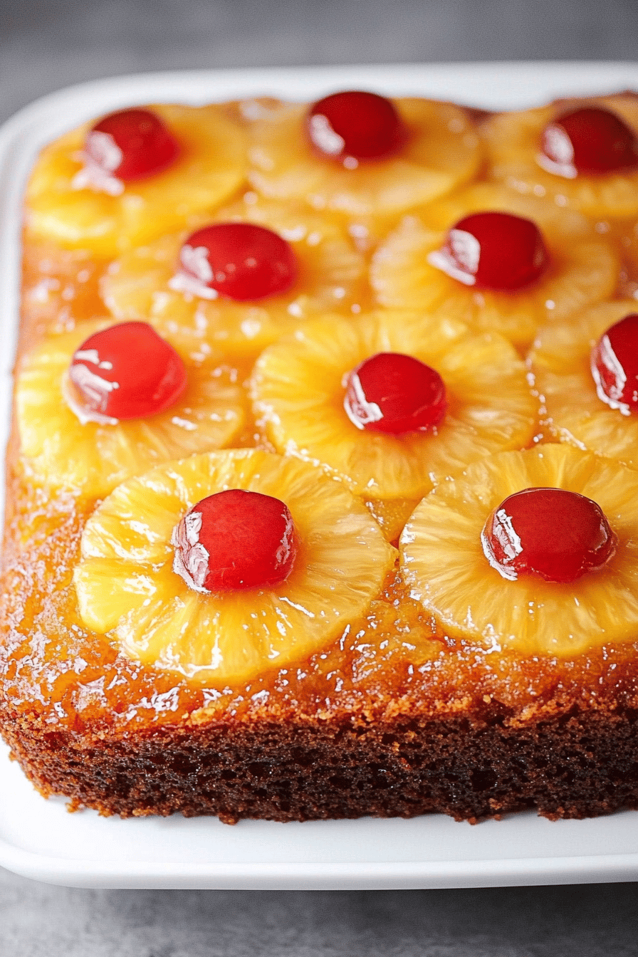 Pineapple Upside Down Cake ingredients organized and measured on kitchen counter