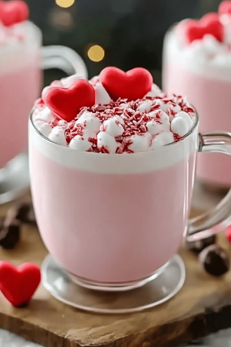 Pink Hot Chocolate ingredients organized and measured on kitchen counter