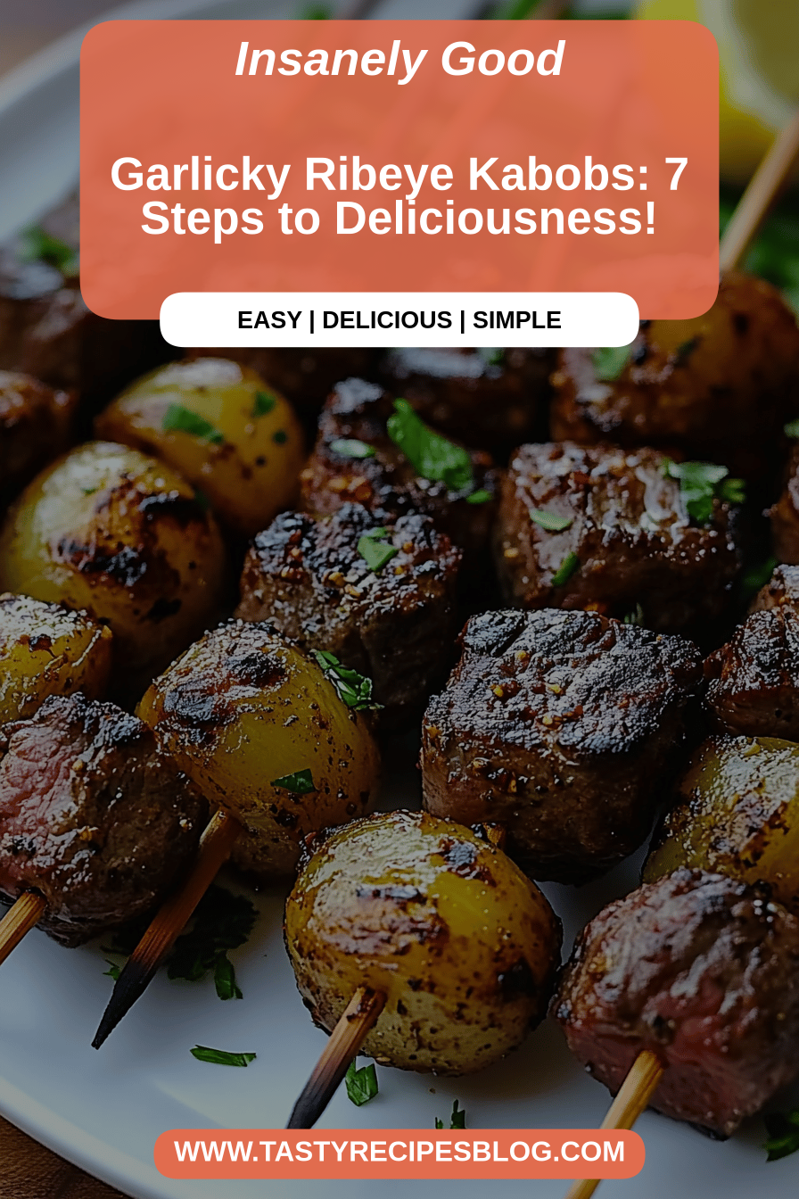 Ribeye kabobs final dish beautifully presented and ready to serve