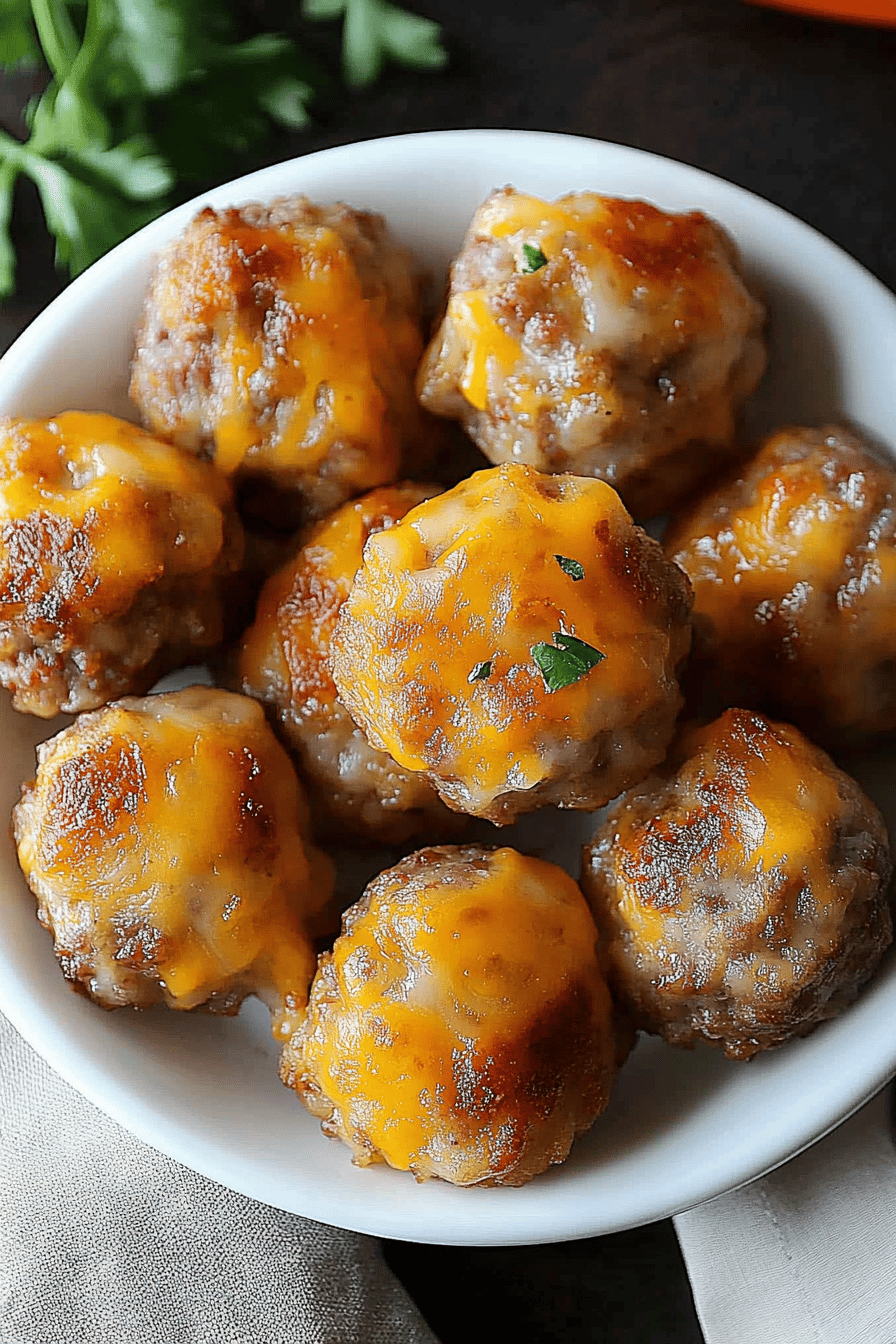 Sausage hashbrown bites slice on plate showing perfect texture and swirl pattern