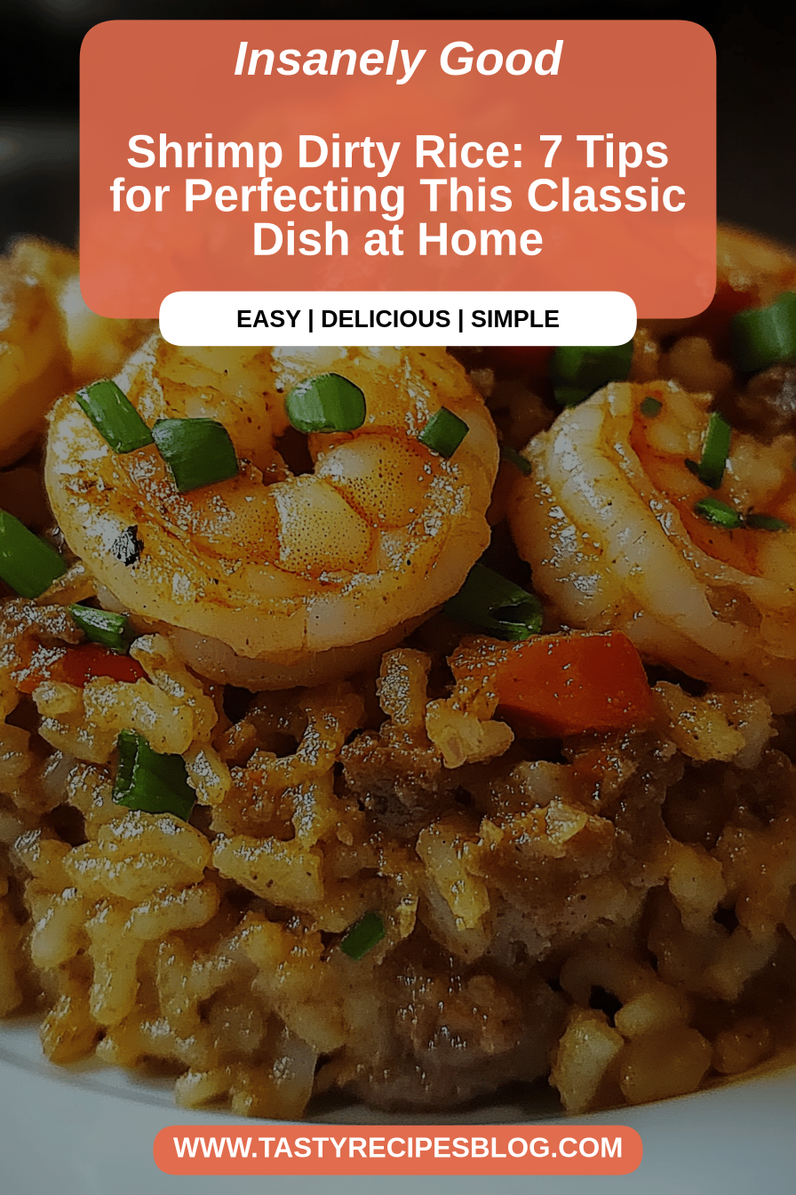 Shrimp Dirty Rice final dish beautifully presented and ready to serve