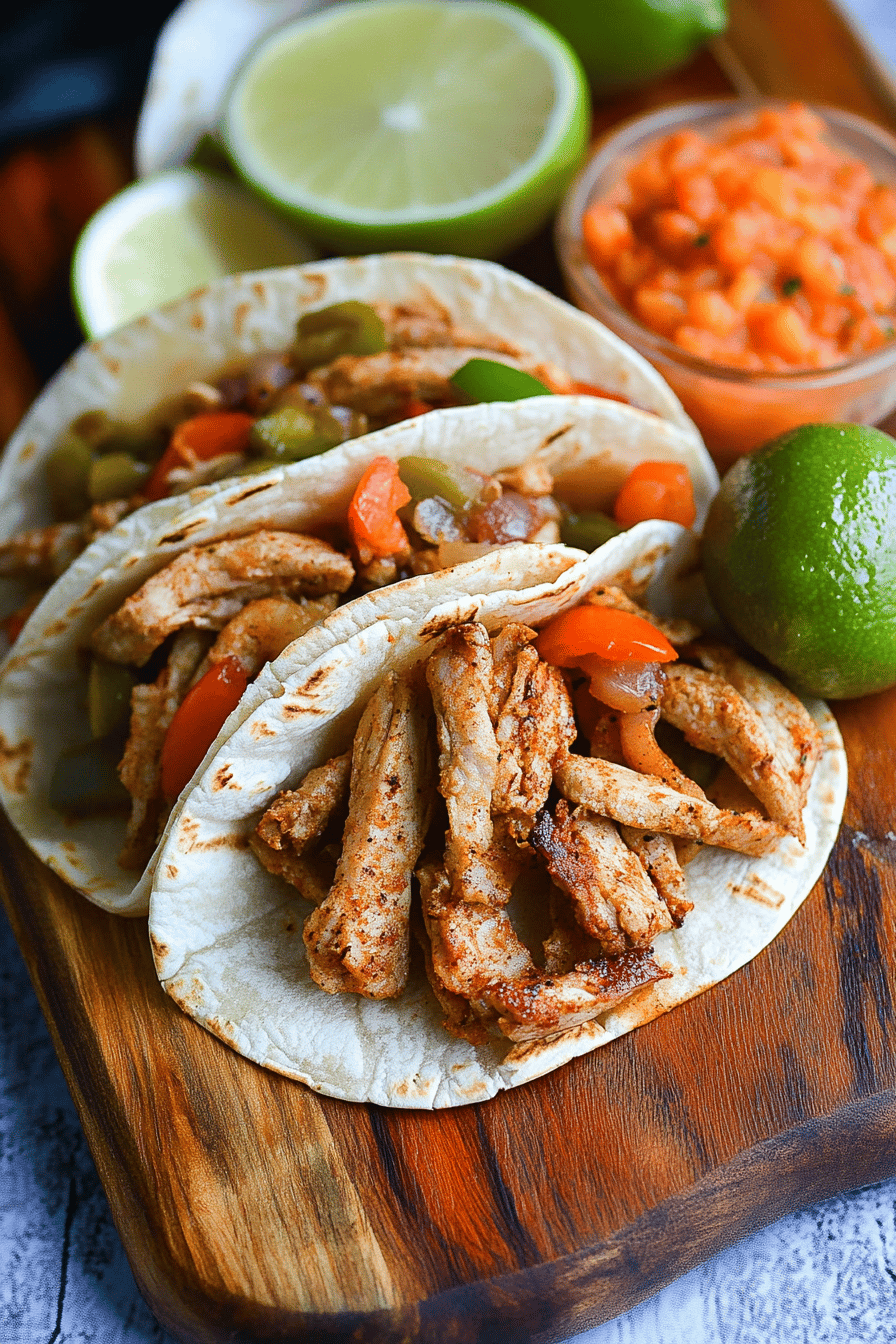 Texas fajitas ingredients organized and measured on kitchen counter