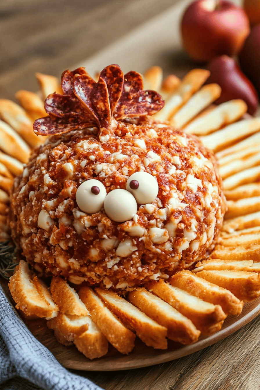 Turkey Cheese Ball Recipes slice on plate showing perfect texture and swirl pattern