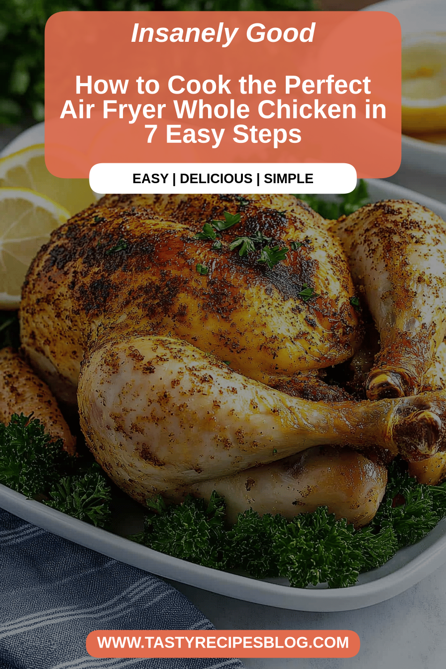 air fryer whole chicken final dish beautifully presented and ready to serve