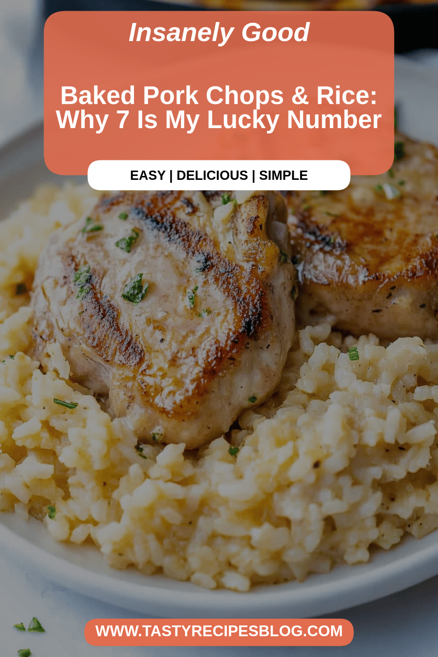 baked pork chops and rice final dish beautifully presented and ready to serve