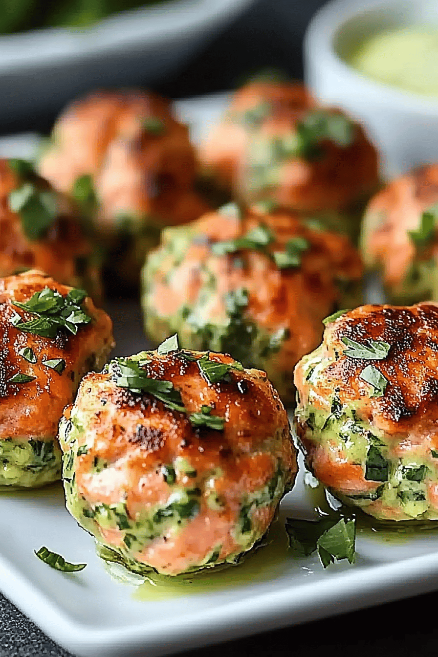 baked salmon meatballs ingredients organized and measured on kitchen counter