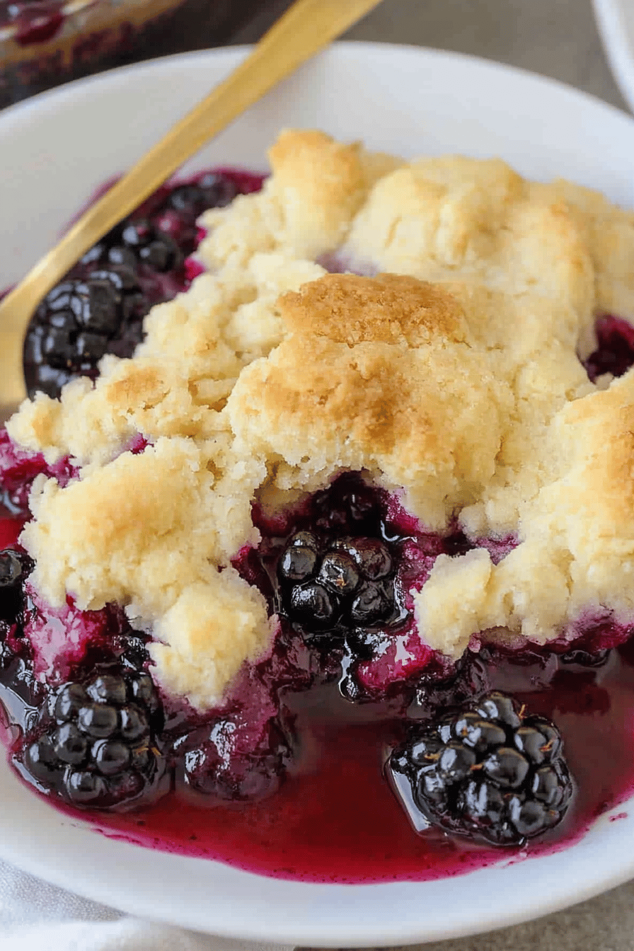 All the fresh ingredients for blackberry cobbler laid out neatly on a kitchen counter.