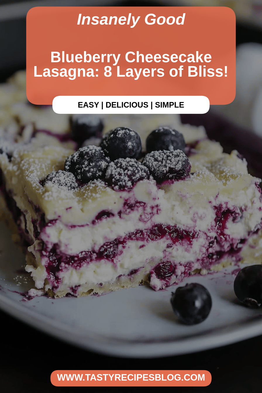 blueberry cheesecake lasagna final dish beautifully presented and ready to serve