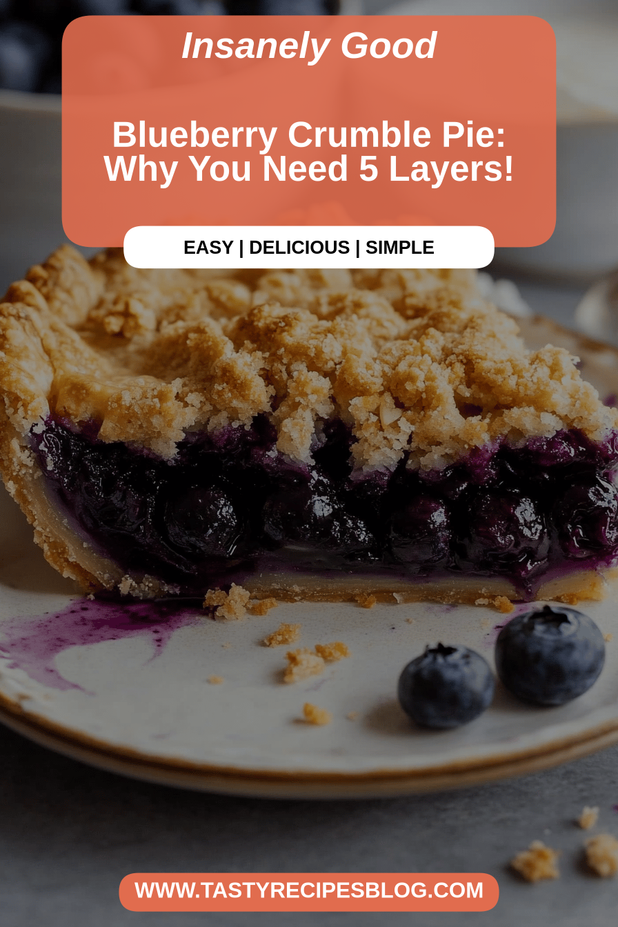 blueberry crumble pie final dish beautifully presented and ready to serve
