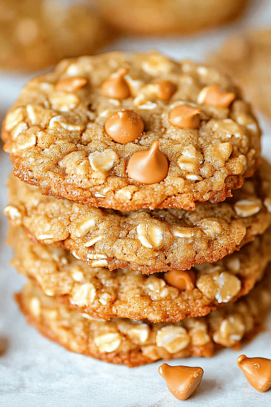 butterscotch oatmeal cookies ingredients organized and measured on kitchen counter