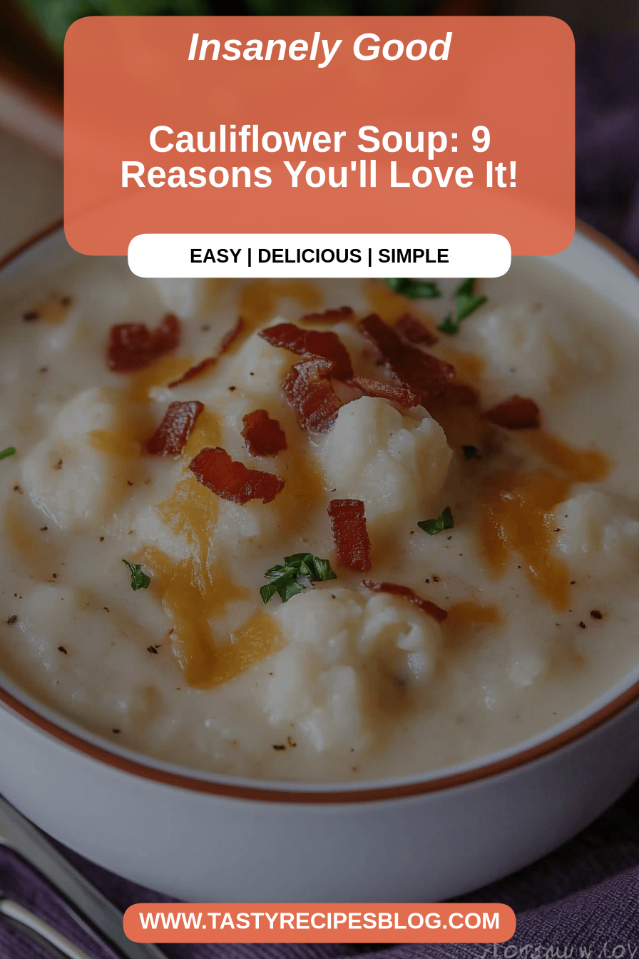 cauliflower soup final dish beautifully presented and ready to serve