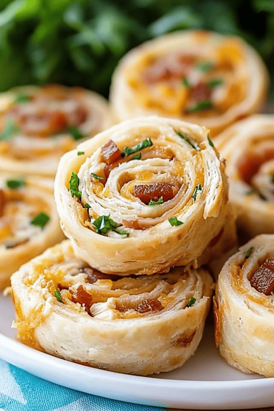 chicken bacon ranch pinwheels slice on plate showing perfect texture and swirl pattern