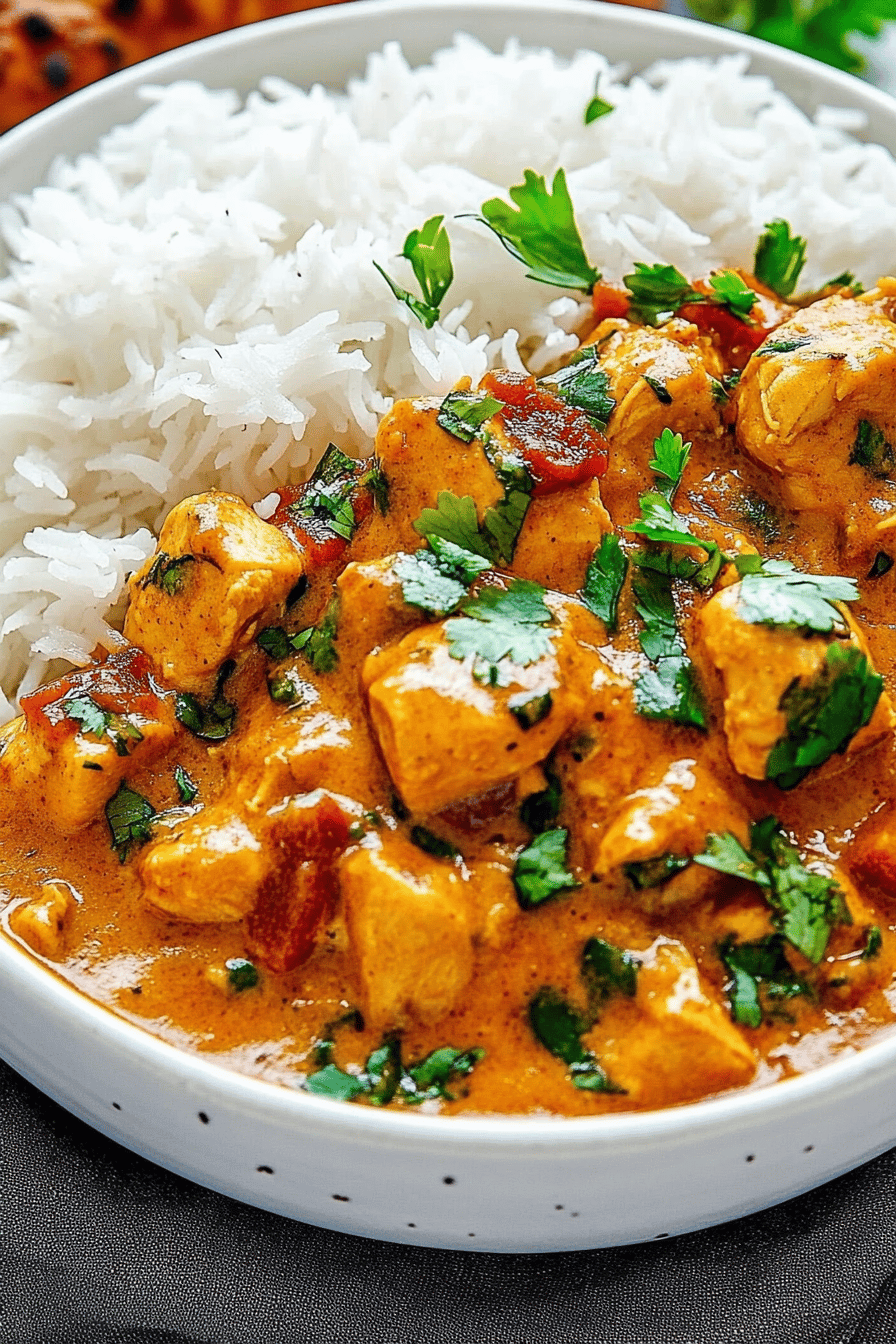 chicken curry slice on plate showing perfect texture and swirl pattern