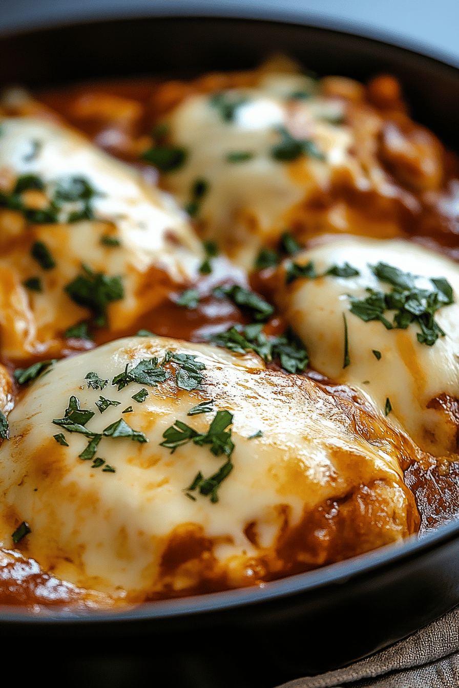 chicken mozzarella skillet ingredients organized and measured on kitchen counter