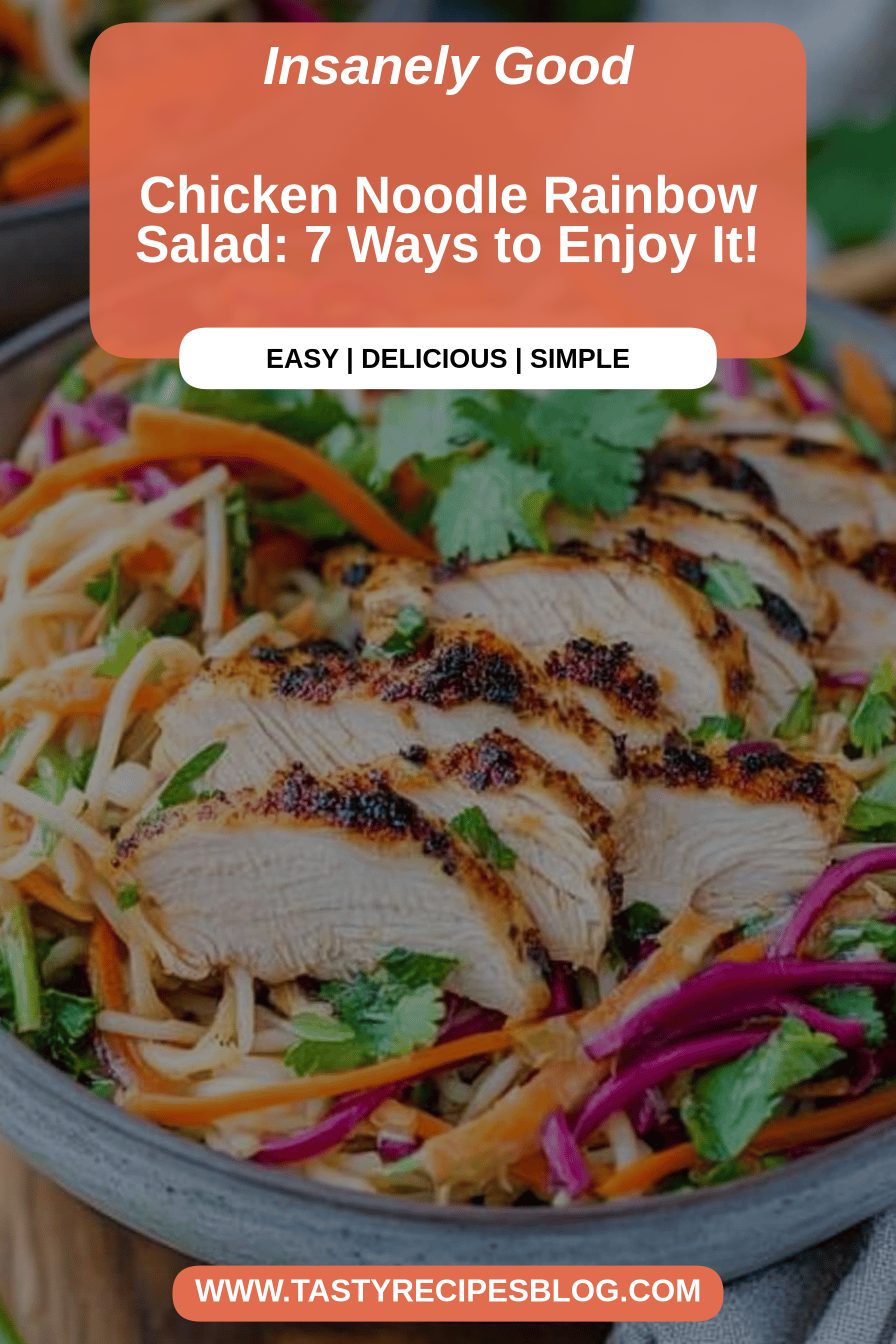 chicken noodle salad final dish beautifully presented and ready to serve