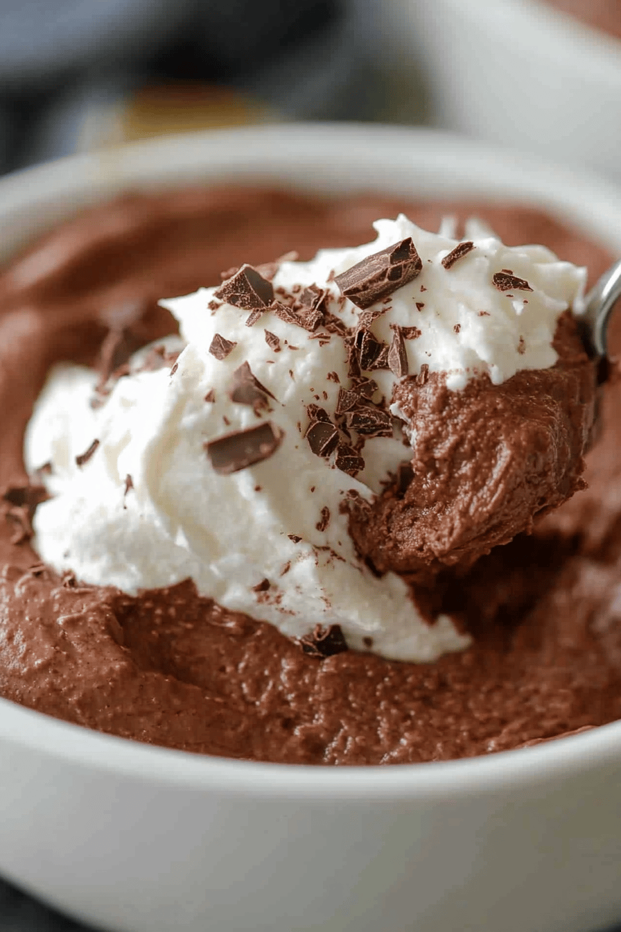chocolate mousse ingredients organized and measured on kitchen counter