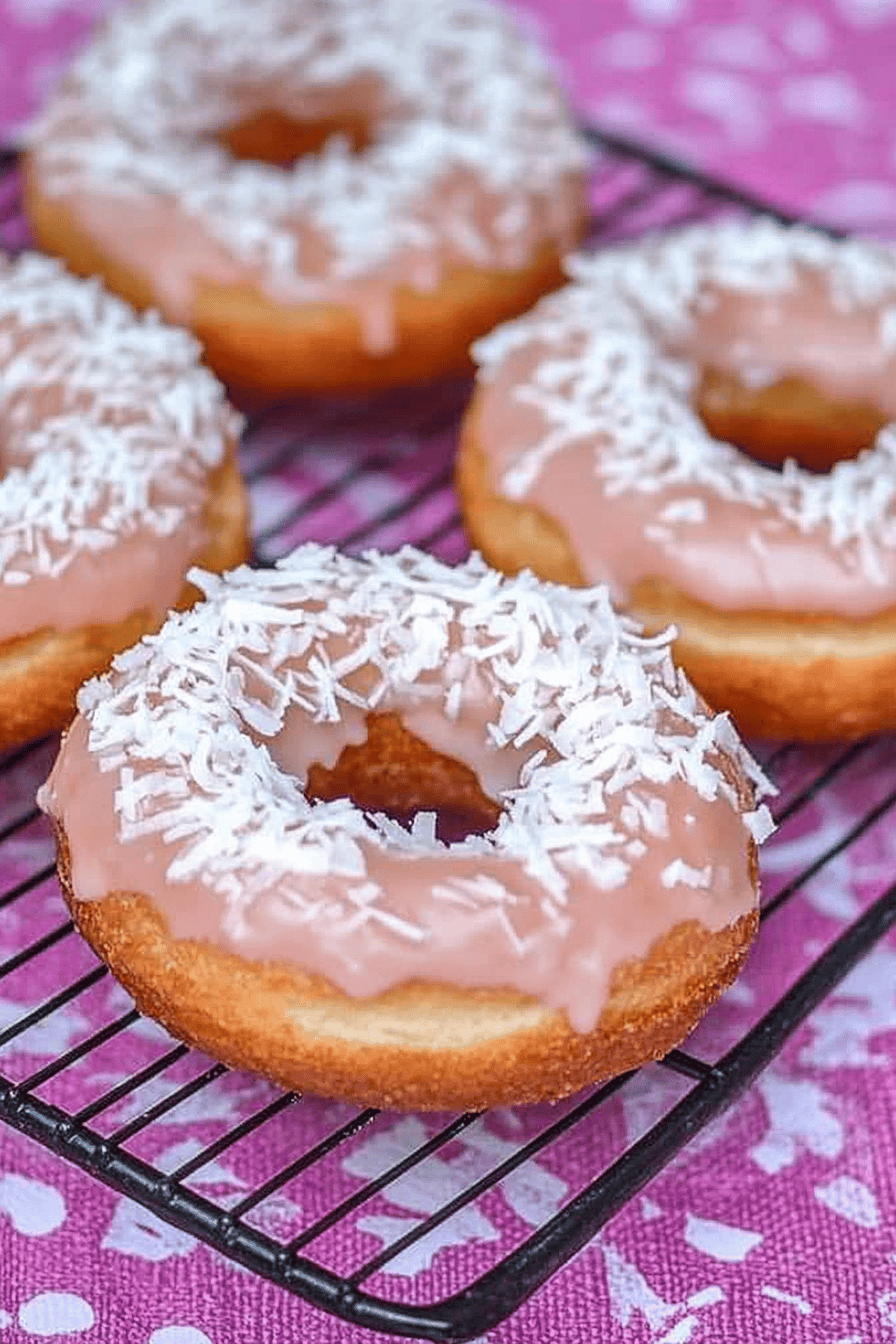coconut cream donuts ingredients organized and measured on kitchen counter