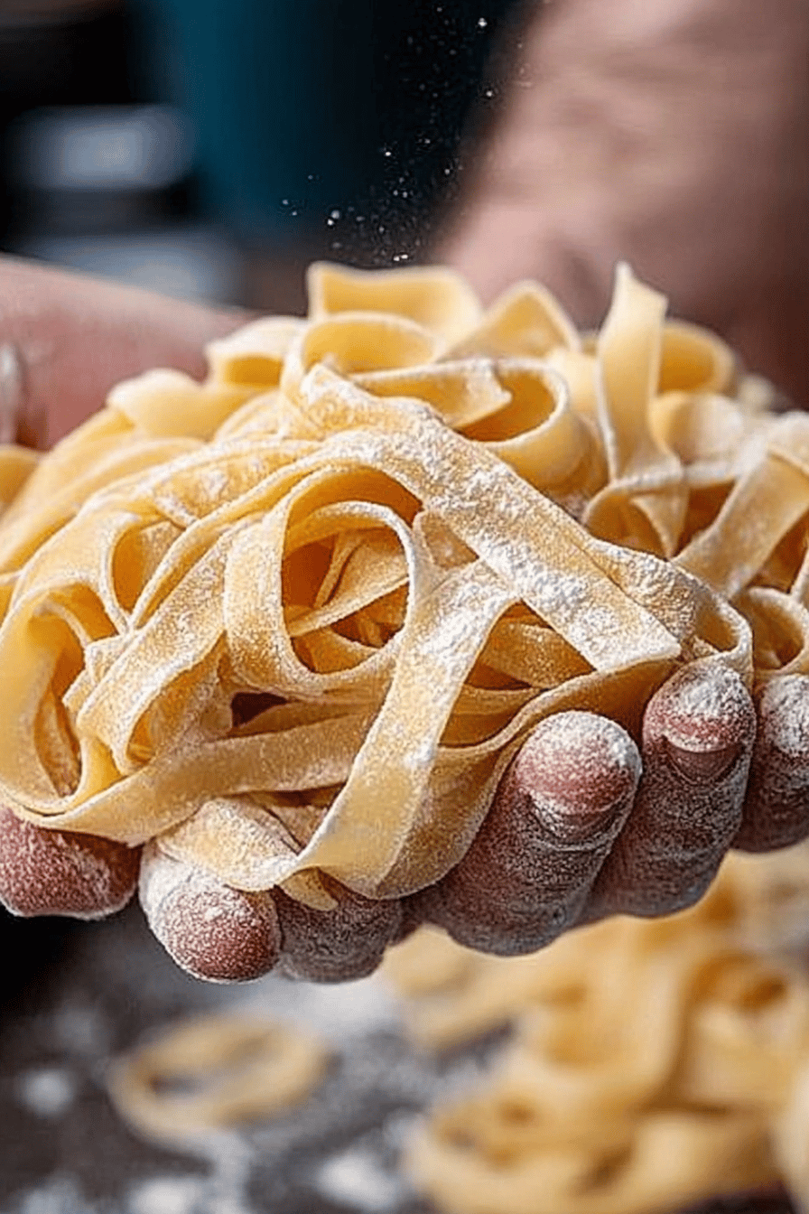 homemade pasta ingredients organized and measured on kitchen counter