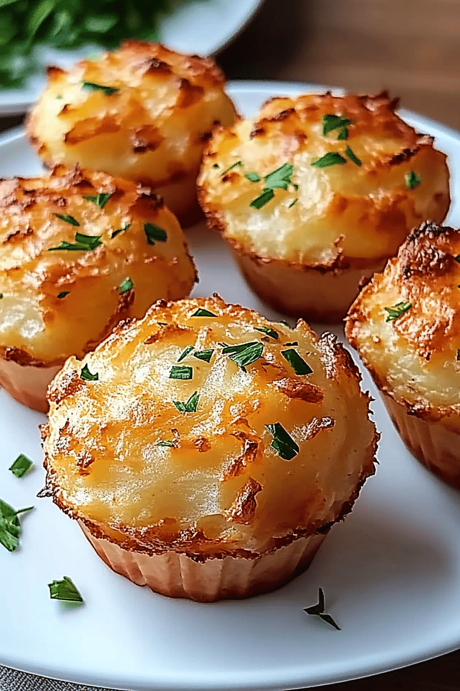 mashed potato cups slice on plate showing perfect texture and swirl pattern