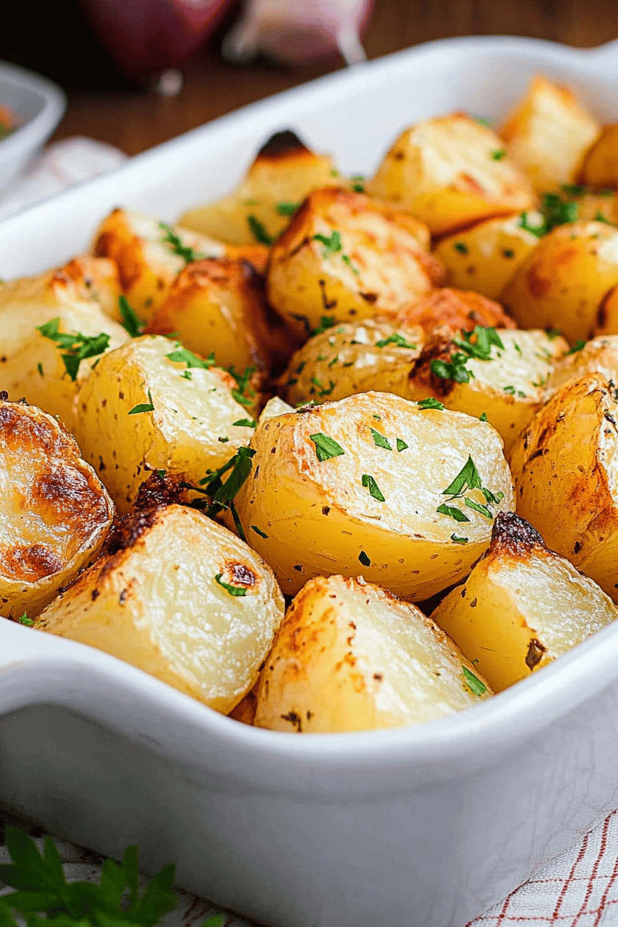 oven-roasted potatoes slice on plate showing perfect texture and swirl pattern