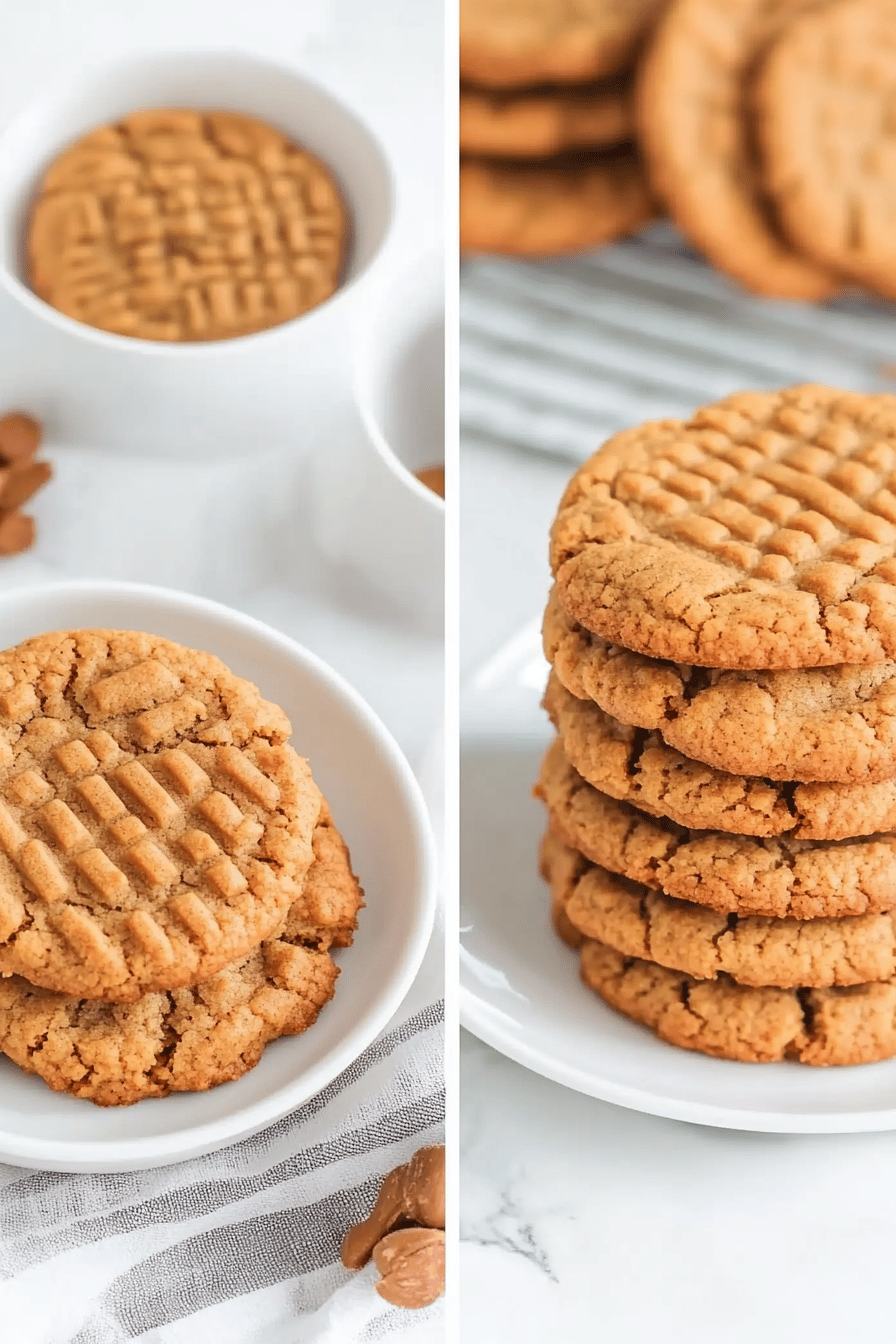 peanut butter cookies slice on plate showing perfect texture and swirl pattern