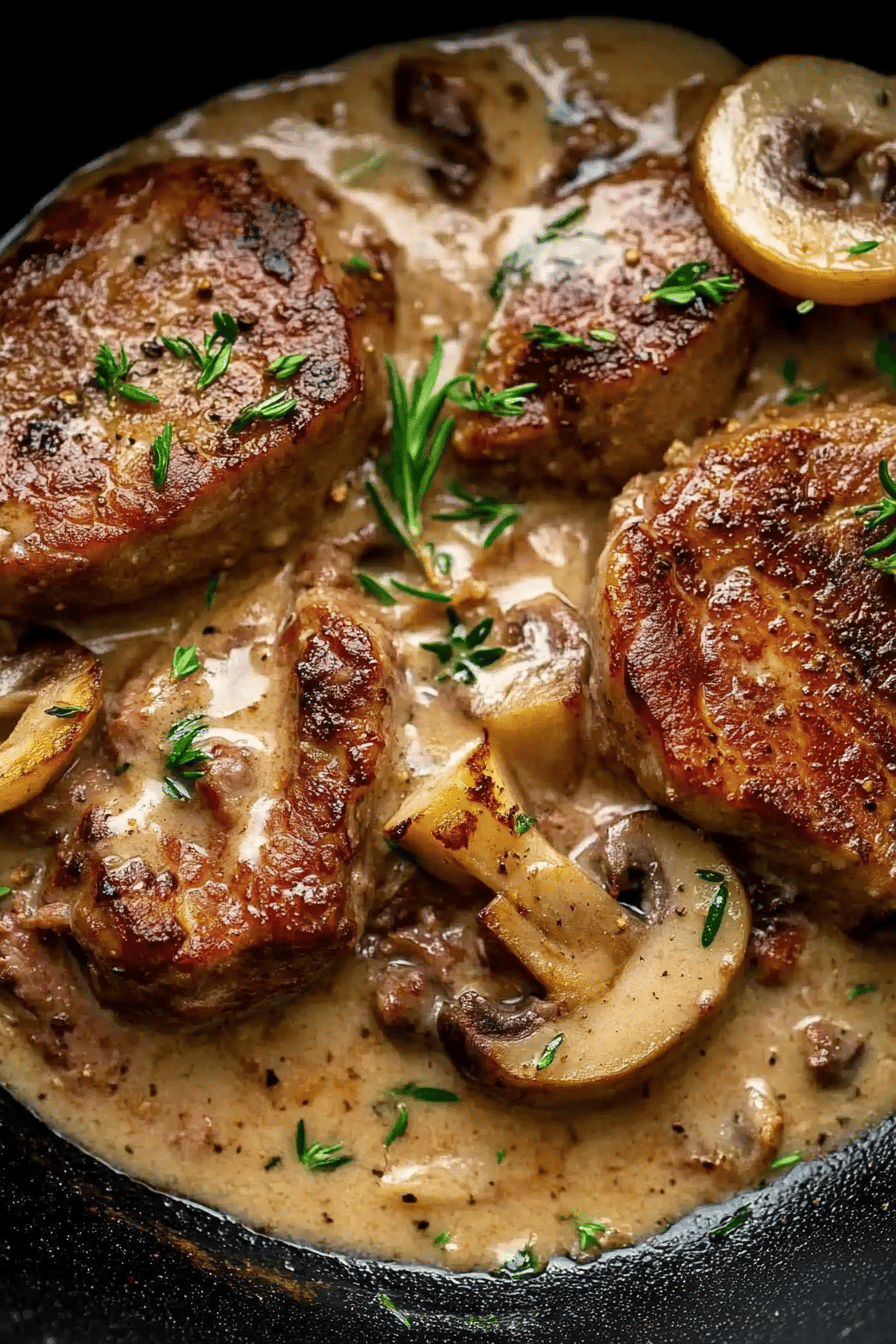 pork steak ingredients organized and measured on kitchen counter