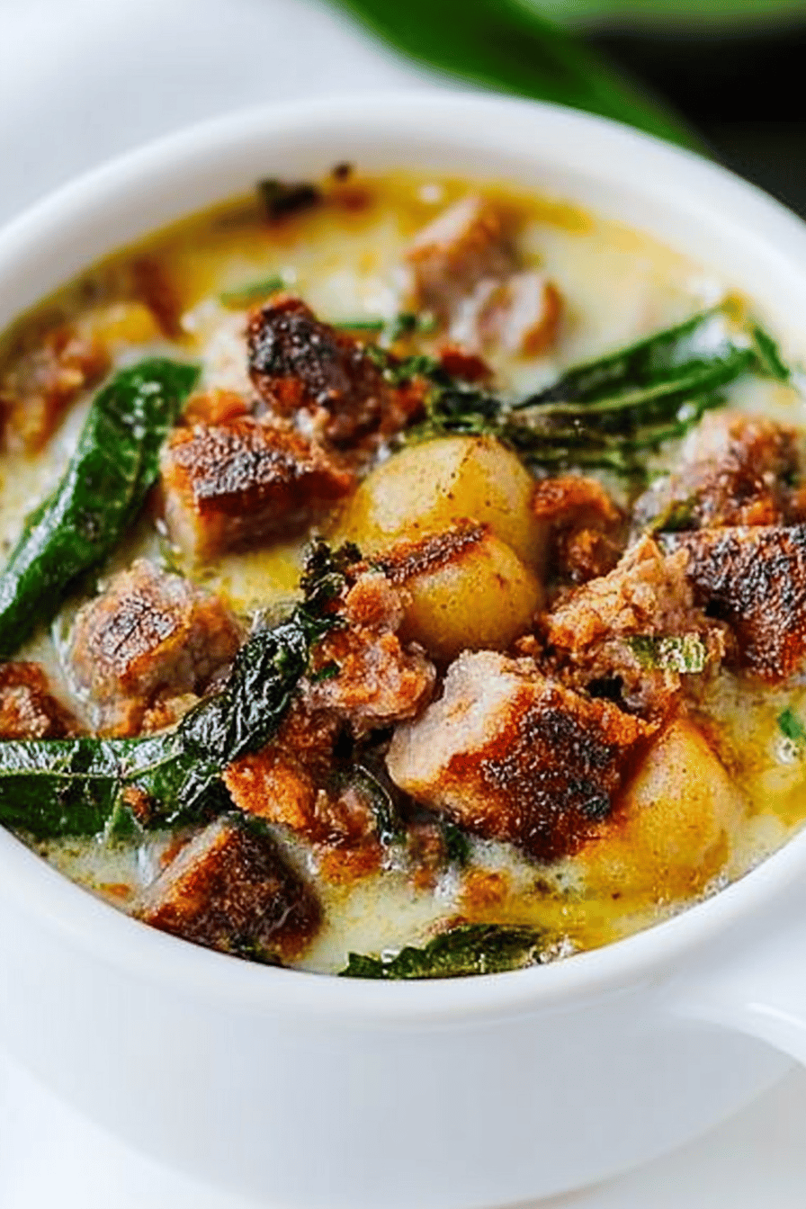 sausage soup ingredients organized and measured on kitchen counter
